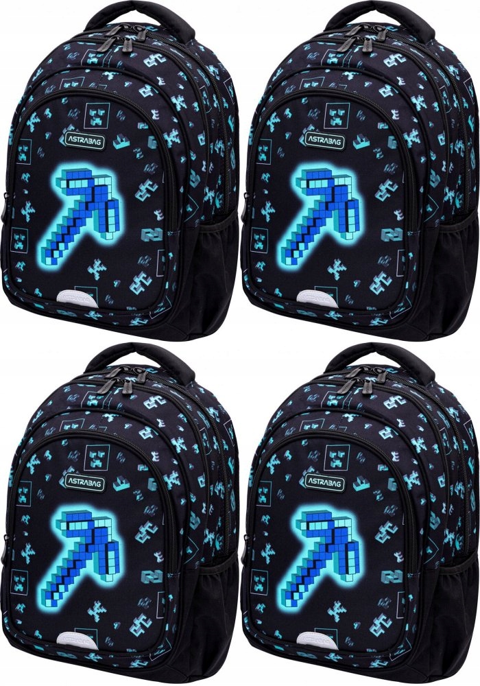 Plecak Astra Astrabag Dark Pixel AB330 - Trójkomorowy, Ergonomiczny, 20L