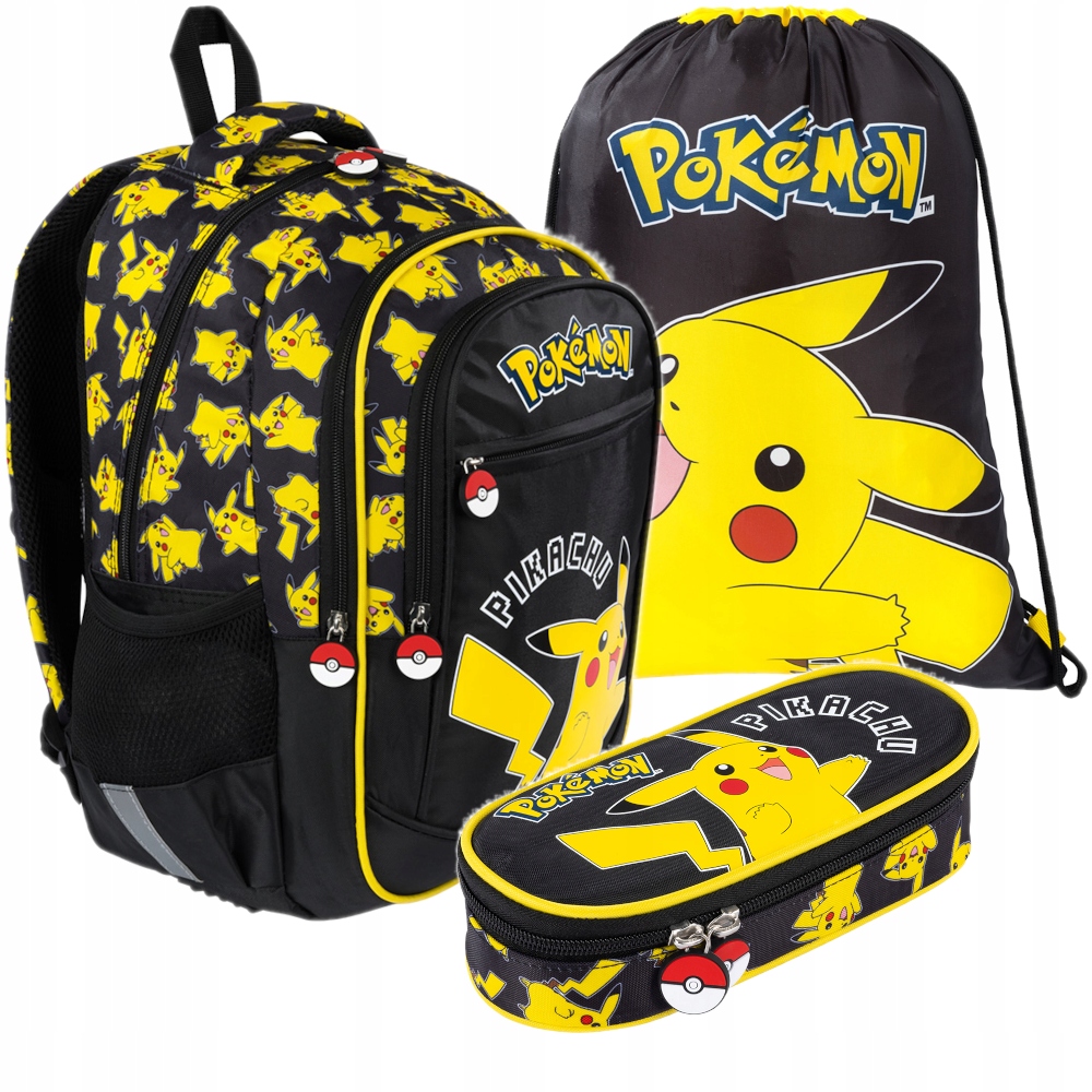 Školský batoh Pikachu 3-komorový a školské doplnky od St. Majewski